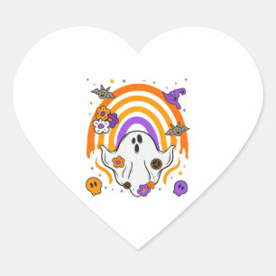 Dripping Rainbow Ghost Halloween Costume Men Women Heart Sticker