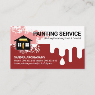Dripping Red Wet Paint Home Repairs Business Card
