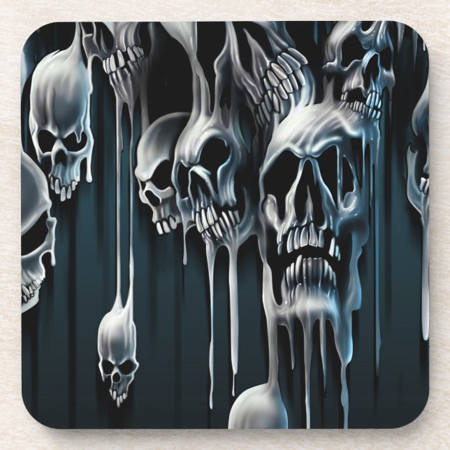 Dripping Skulls Coaster (Front)