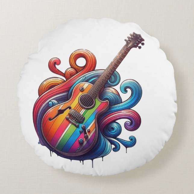 Dripping Sound Round Pillow (Front)