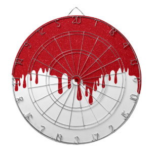 Dripping Tomato Red & White Dartboard