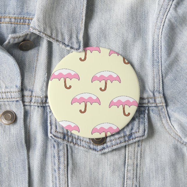 dripping umbrella pattern 4 inch round button (In Situ)