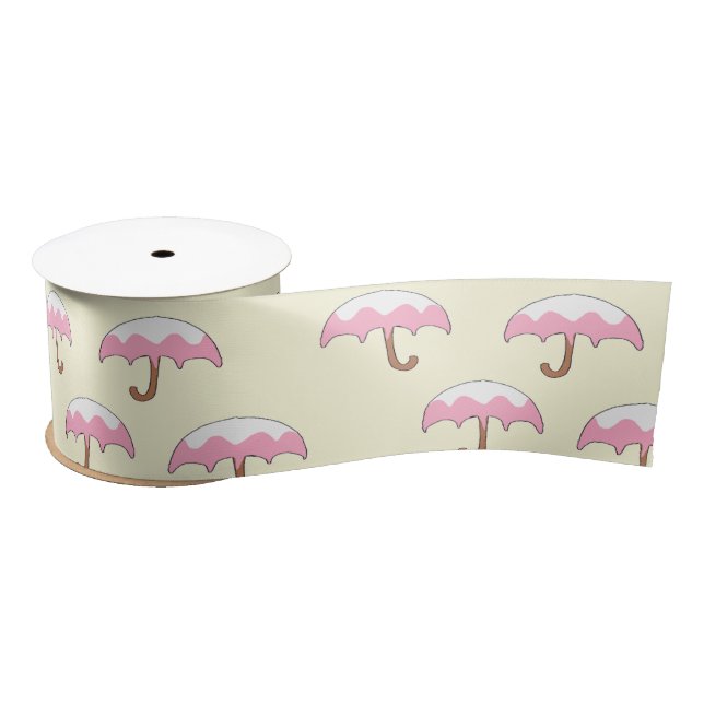 dripping umbrella pattern satin ribbon (Spool)