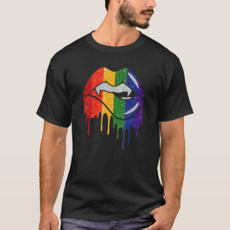 Dripping Vampire Lips Pride Lgbt Love Gay Lesbian  T-Shirt