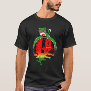 Dripping Watermelon Cats National Watermelon Day T T-Shirt