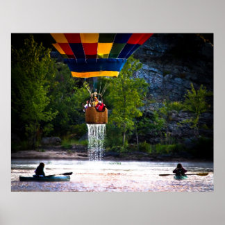 Dripping Wet Hot Air Balloons Poster