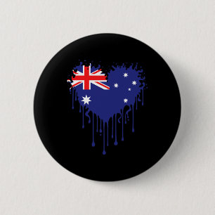 Drippings Heart Of Australia Flag Design For Proud 2 Inch Round Button