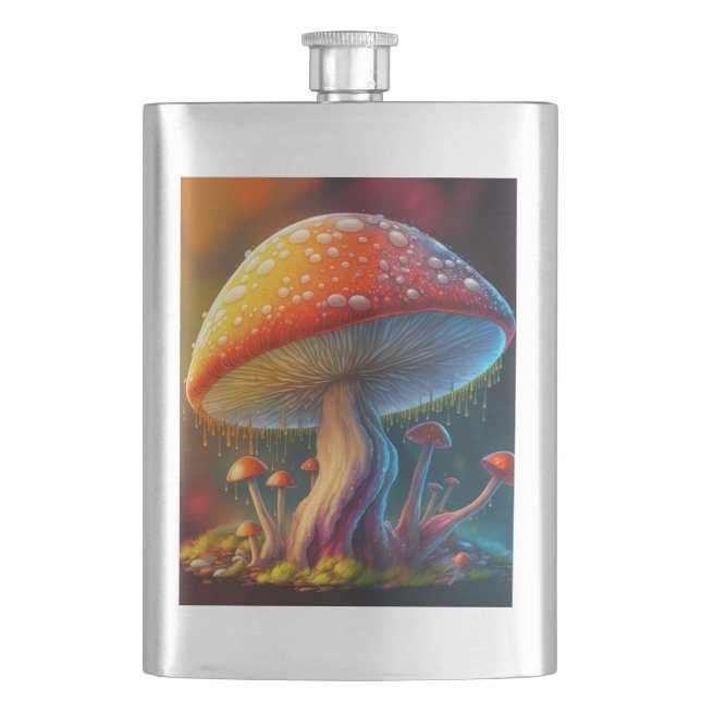 Drippy Amanita Muscaria  Hip Flask (Front)