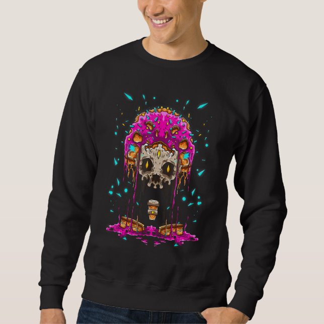 Drippy Doughnut Sprinkle Zombie Space Monster Sweatshirt (Front)