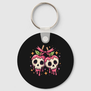 Drippy Skull Candy Apples Kawaii Halloween Couple Keychain