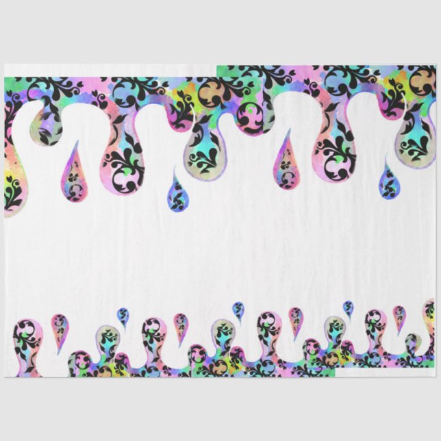 Drippy Vintage Damask tissue paper (Front)