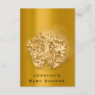 Drips Glitter Baby Shower Feet Gold VIP  Girl Boy Invitation