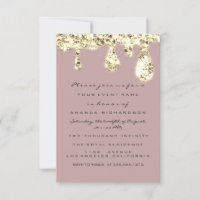 Drips Gold Glitter Bridal Sweet 16th Rose