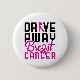 Drive Away Breast Cancer Golfing Golf Golfer 2 Inch Round Button