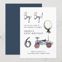 Drive by Any Age Birthday Parade Retro Blue Car