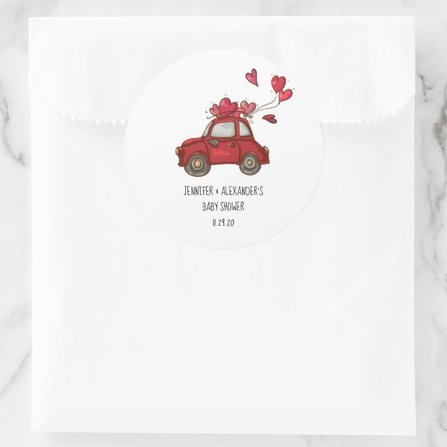 Drive-by Baby Shower Classic Round Sticker (Bag)