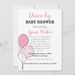 Drive by Baby shower Invitation