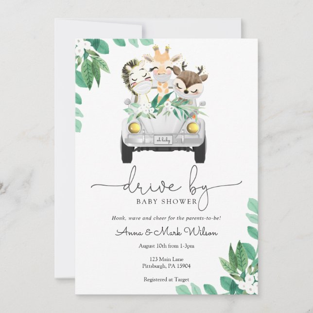 Drive By Baby Shower Parade Invitation (Front)