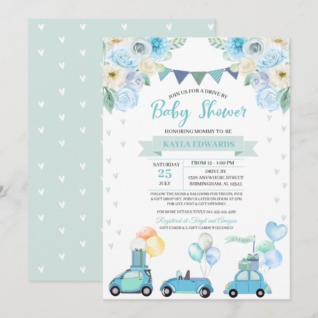 Drive By Baby Shower Parade Invitation (Front/Back)