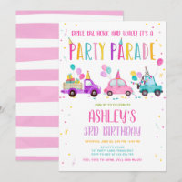 Drive By Birthday Party Parade Pink Drive Through