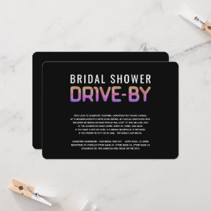  Drive By Bridal Shower Rainbow Colours Invitation