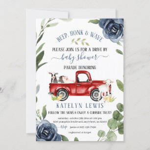 Drive By Farm Baby Shower Invitation