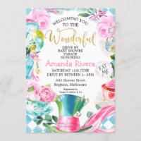 Drive By Parade Wonderland Baby Shower Invitation