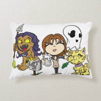 Drive-In Family Toon Style Accent Pillow