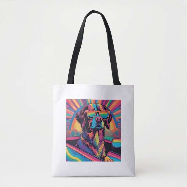 Drive in Style with Our Rainbow Pup Tote (Front)