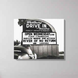 Drive-In Theatre, 1954 Canvas Print
