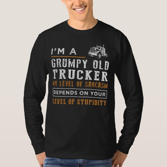 Drive Laughs Home with Grumpy Old Trucker Tee - Sa (Front)