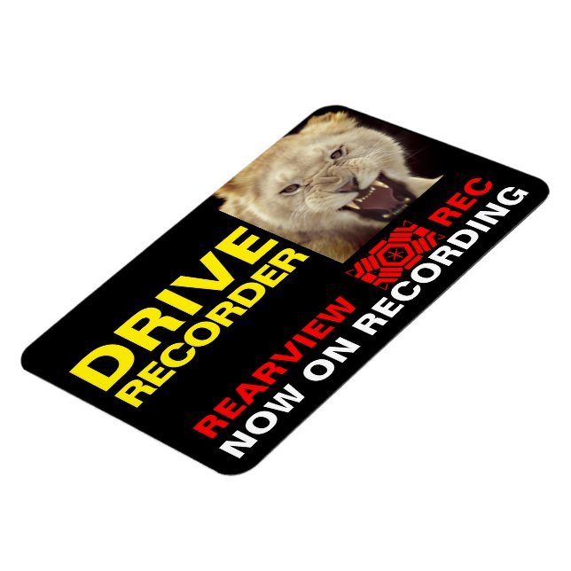 DRIVE RECORDER Warning Plate(LION) Magnet (Left Side)