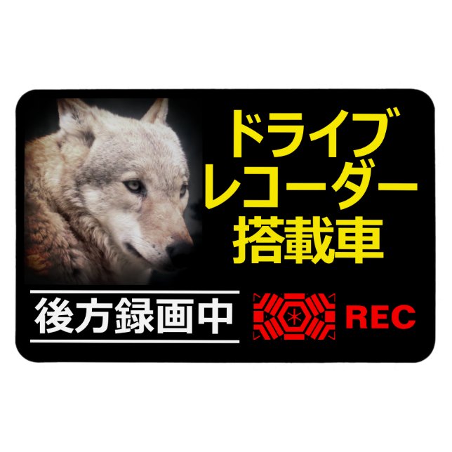 DRIVE RECORDER Warning Plate(WOLF) Magnet (Horizontal)