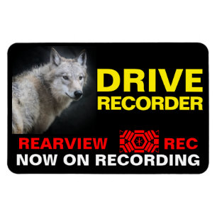 DRIVE RECORDER Warning Plate(WOLF) Magnet