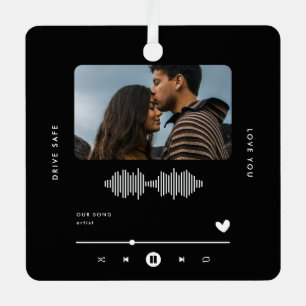 Drive Safe Music Player Photo Car Ornament