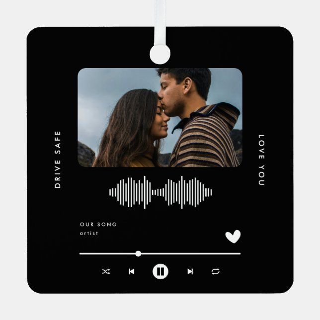 Drive Safe Music Player Photo Car Ornament (Front)