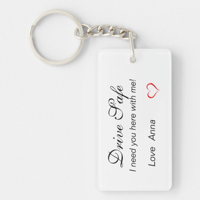 Drive Safe Personalized Keychain (Front)