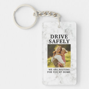 Drive Safe With Family Photo for Husband Dad  Keychain
