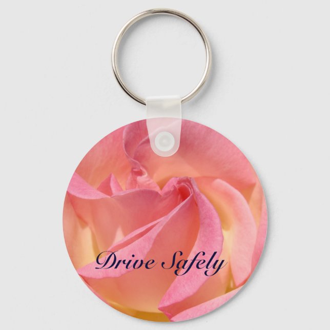 Drive Safely keychains Rose Flower key chains (Front)