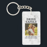 Drive Safely With Family Photo for Husband Dad  Keychain<br><div class="desc">Engage in safety with our 'Drive Safe: We Need You Here' keychain. Featuring a cherished family photo, it's the perfect reminder for husbands and dads when on the road. An ideal gift for anniversaries, birthdays, or special occasions, expressing love and concern in every drive. Gift safety and emotional connection with...</div>