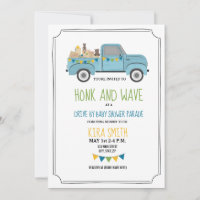 Drive Thru Baby Shower Vintage Blue Truck