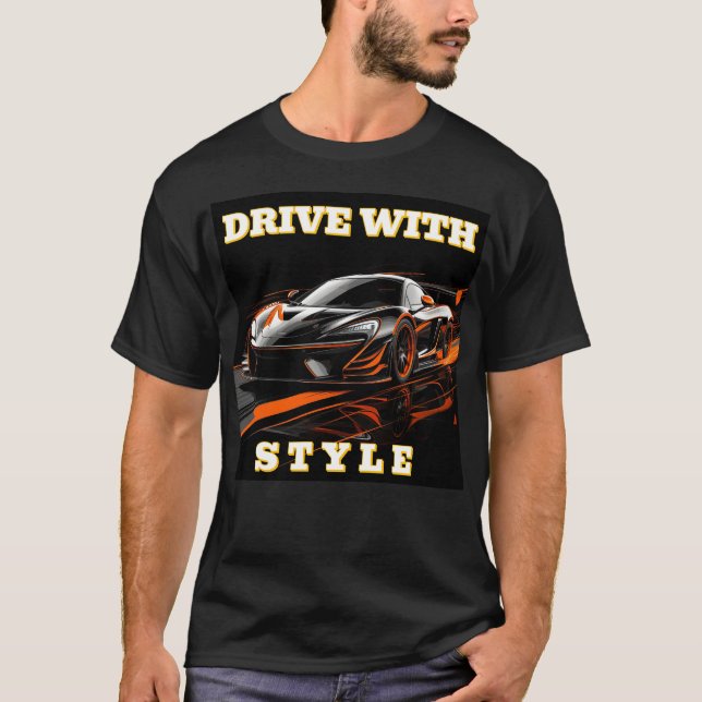 🏎️ Drive With Style Racing Car Speed Motion Graph T-Shirt (Front)