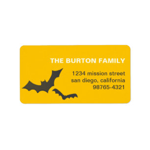 Drive you batty yellow custom Halloween address Label
