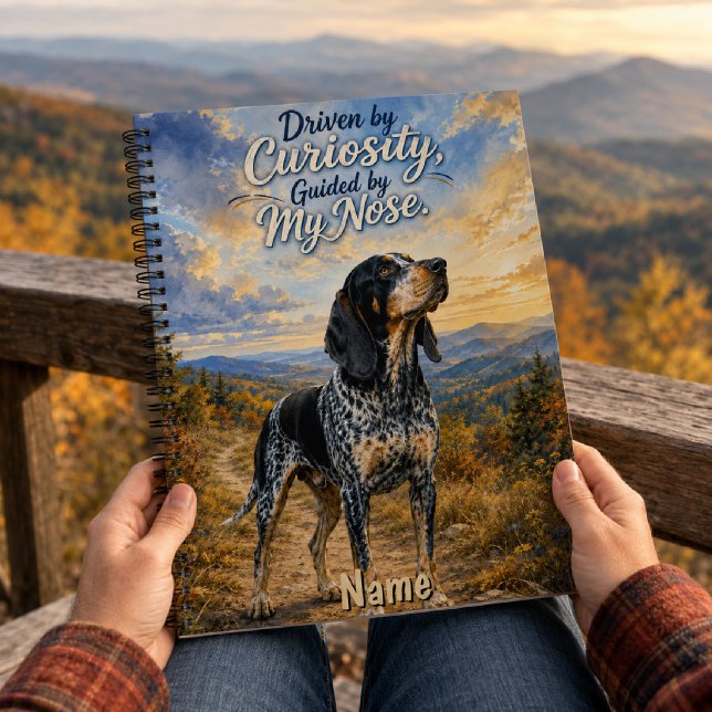 Driven by Curiosity Blue Tick Hound Notebook (Creator Uploaded)