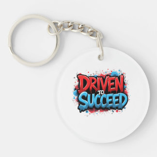 Driven to Succeed – Graffiti Car Enthusiast Keychain