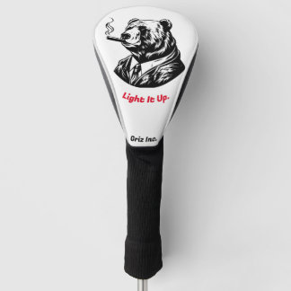 Driver Cover, White Exclusive Griz Inc.  Golf Head Cover