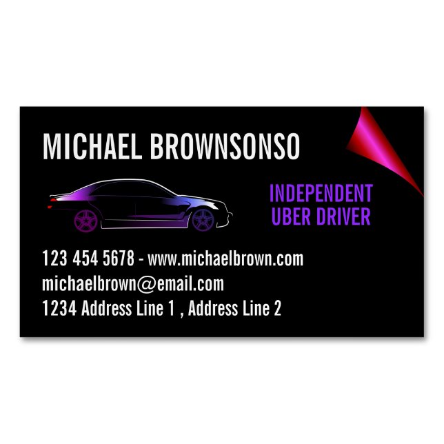 Driver Independent Car seat Magnetic Business Card (Front)