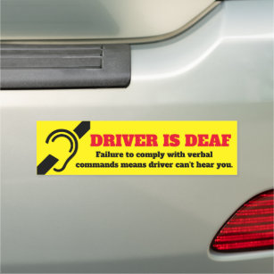 Driver is Deaf Caution Car Magnet