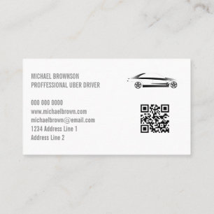 Driver Metallic Car Auto Qr Business Card
