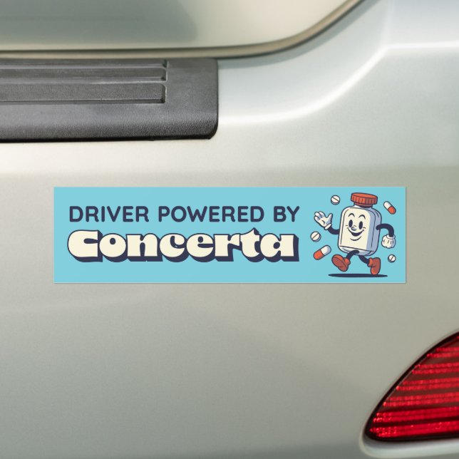 Driver Powered by Concerta Bumper Sticker (On Car)